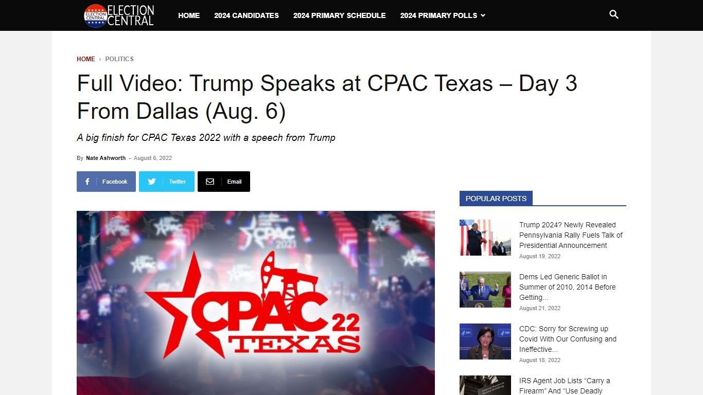 Full Video: Trump Speaks at CPAC Texas - Day 3 From Dallas (Aug. 6 ...